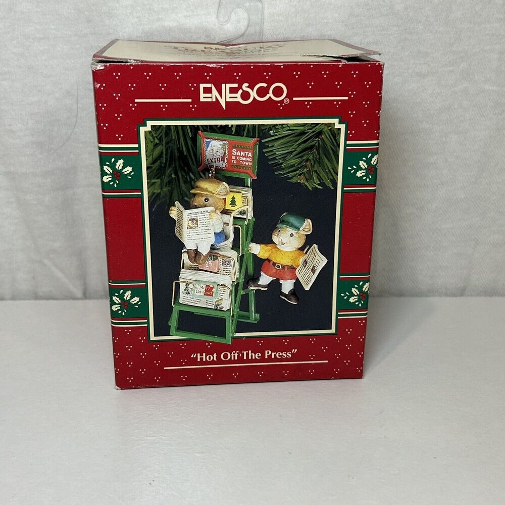 ENESCO CHRISTMAS ORNAMENT‎ “HOT OFF THE PRESS” Limited Edition 1993